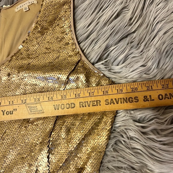 Copper key Gold Sequin Dress Size L Cocktail Party Cruise - Picture 7 of 9